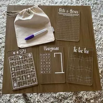 Настольная игра с сухим стиранием, дорожная игра для детей, многоразовая игра с сухим стиранием, прозрачная акриловая доска для друзей семьи