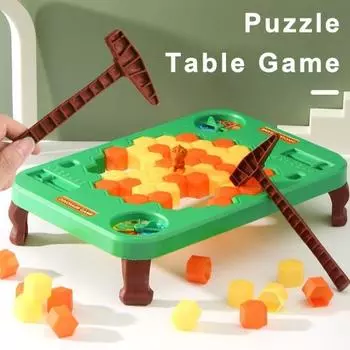 Настольная игра с вращающимся колесом динозавра и молотком, забавная семейная игра для детей, игра в кубик льда с динозавром, обучающая игра C