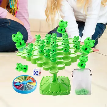 Настольная игра «Сбалансированное дерево», игрушка для подсчета баланса «Лягушка», игрушки Монтессори для дошкольников, обучающие игры по математике зелёный
