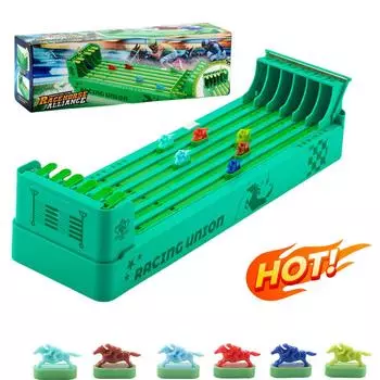 Настольная игра Скачки с 6 лошадьми. Занятия по развитию координации рук и глаз для семейной игры для детей и взрослых. Взаимодействие с друзьями. зелёный