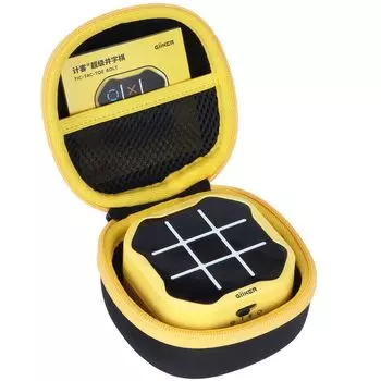 Настольная игра Tac Toe 3 в 4 Tic Tac Toe Механическая портативная игровая консоль-головоломка Чехол для хранения Lebakort (Только случай)Тик черный+желтый -