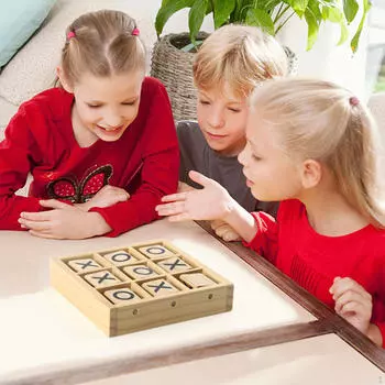 Настольная игра Tic TAC Toe, семейный журнальный столик ручной работы для дома 16.3cmx2.5cmx16.3cm
