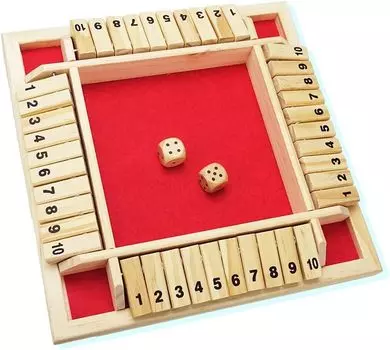 Настольная игра в кости «Закрой коробку» для 4 игроков, деревянная, захватывающая, (красный)