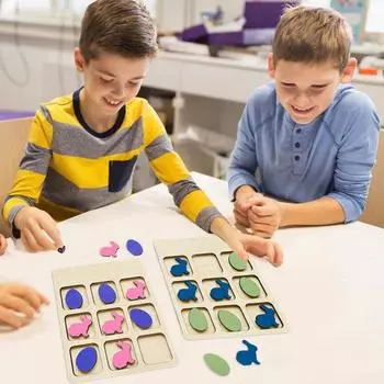 Настольная игра Yousheng на пасхальную тему, деревянная игровая доска с пасхальным кроликом, яйцо, праздничная настольная игра для детей и взрослых, семейные игры, вечер B