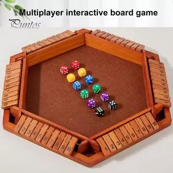 Настольная игра «Закрой коробку», 6-сторонняя образовательная математическая игра с кубиками, стратегическая игра для 6 игроков, для детей, взрослых, семейных вечеринок, интерактивная деревянная игра «Закрой коробку» разноцветный