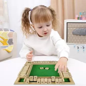 Настольная игра «Закрой коробку» с кубиками 2/4, четырехгранная, для детей, взрослых, семейная, образовательная, математическая, числовая, стратегическая, деревянная, игрушечная, игра «Закрой коробку», ночной реквизит красный