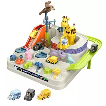 Настольная игра «Жираф-трек» с 3 машинками — веселые и познавательные гоночные приключения для детей, развивающие логическое мышление и моторику