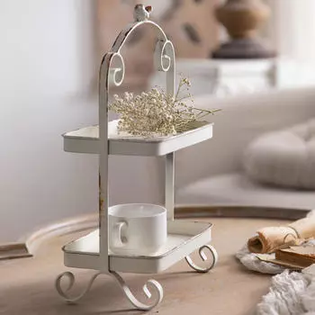 Настольная корзина для хранения, двухслойная настольная полка-органайзер, полка для десертов, подставка для торта