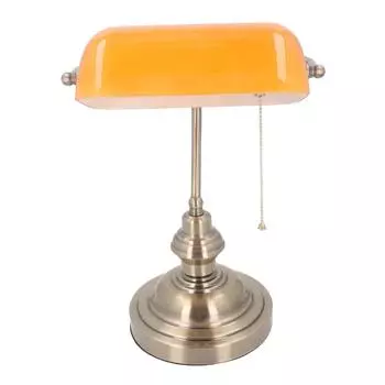 Настольная лампа Bankers, традиционная настольная лампа из стекла и железа в деревенском стиле с выключателем на цепочке