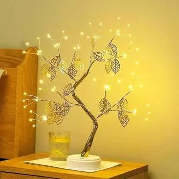 Настольная лампа Bonsai Led Tree, настольный декор, светодиодные лампы Pearl для дома, спальни, помещения, свадебной вечеринки, украшения, сенсорный выключатель, питание от батареи