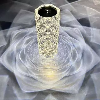 Настольная лампа Crystal Diamond, перезаряжаемая, акриловая, прикроватная, для спальни, декоративная лампа Rose, сенсорные, креативные, ночные светильники