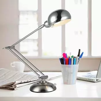 Настольная лампа для чтения и обучения Защита глаз Детские металлические светодиодные настольные лампы Складные рабочие удлинители Светильники Лампа для письма серебряный