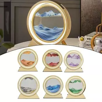 Настольная лампа для спальни с зыбучим песком для глубокого морского пейзажа, песочная картина, декор, подарки красный