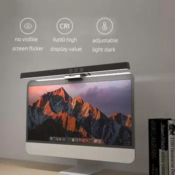 Настольная лампа для ухода за глазами, 50 см, светодиодная лампа для экрана монитора компьютера, ПК, светильник с бесступенчатым затемнением, для чтения, с питанием от USB, подвесная настольная лампа
