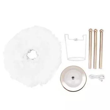 Настольная лампа Feather с регулируемой яркостью цвета и сенсорным управлением, декоративный ночник белый