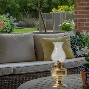 Настольная лампа из прозрачного стекла в стиле винтажной трубки с латунным основанием, антикварное масло