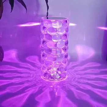 Настольная лампа из розового хрусталя с батареей, портативная сенсорная смена цвета, Dia Mond, настольная лампа, ночник для ресторана, бара, прикроватная тумбочка 3 Colors