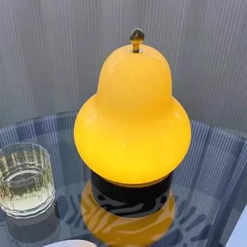 Настольная лампа из стекла в форме груши с 3 режимами освещения, подходит для прикроватной тумбочки, спальни, кабинета, гостиной, декоративного ночника, домашнего декора