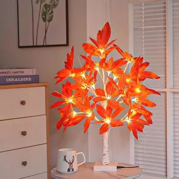 Настольная лампа Leaf Tree Lamp Home Hotel Decor Спальня Гостиная Вечеринка Ночной Светильник