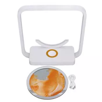 Настольная лампа Moving Sand Art, стеклянная, USB, плавная регулировка яркости, 3 цветовых температуры, динамические песочные часы, песок жёлтый