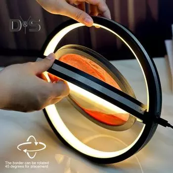 Настольная лампа Moving Sand Art, вращающаяся на 360 градусов, картина с изображением зыбучих песков, 3D-ландшафт глубокого моря, движущаяся картина из текущего песка, светодиодное украшение E