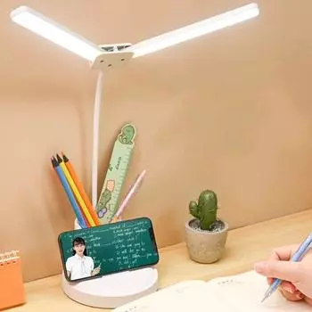 Настольная лампа, настольные лампы для домашнего офиса, светодиодная настольная лампа, USB-порт для зарядки, современная настольная лампа для дрома/чтения/спальни, 2 цветовых режима белый