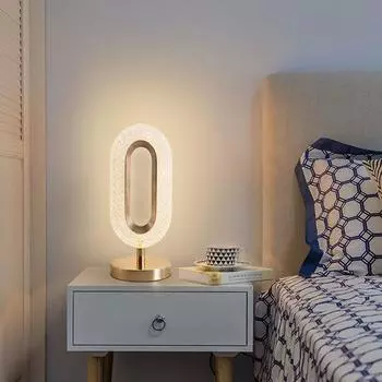 Настольная лампа, роскошная прикроватная лампа для спальни, современная простота, творчество, теплая и романтическая скандинавская лампа, светодиодная настольная лампа с затемнением для комнаты Three color dimming