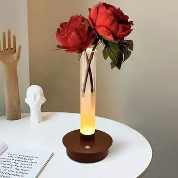 Настольная лампа с мягким свечением, сенсорным управлением, прозрачным акриловым абажуром, аккумуляторная батарея серый