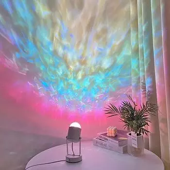 Настольная лампа с одной головкой и эффектом водной ряби, с регулировкой на 180 градусов для дома, спальни, гостиной, бара, атмосферы, украшения белый