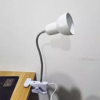 Настольная лампа с зажимным основанием и регулируемой стойкой, вилка EU US Plug с зажимом для кровати/шкафа, лампа для чтения в общежитии US plug