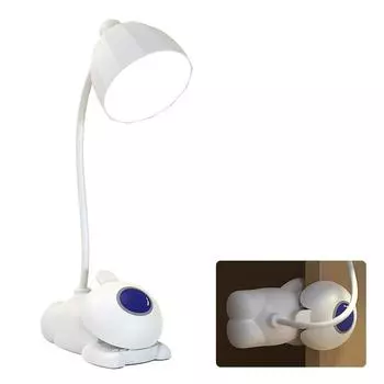 Настольная лампа с зажимом для защиты глаз, регулируемая яркость, 360°, гибкие светодиодные настольные лампы, перезаряжаемый ночник для учебы, чтения, офиса розовый