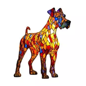 Настольная лампа Собака Витражный стиль Смола Борзая Ночник 3D Светодиодная прикроватная лампа на животную тематику для детской комнаты, спальни, декор, подарок для любителей собак B