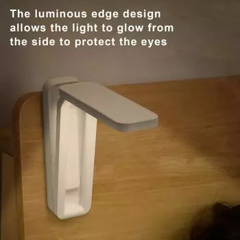 Настольная лампа, светодиодная лампа для чтения, супер яркая, без мерцания, с регулируемой яркостью, перезаряжаемая беспроводная складная настольная лампа белый