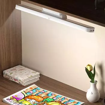 Настольная лампа, светодиодная USB-перезаряжаемая лампа, настольная лампа с бесступенчатым затемнением, подвесная магнитная ночная лампа для спальни, настольные лампы для чтения