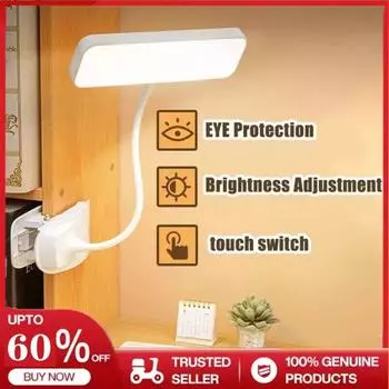 Настольная лампа Светодиодные настольные лампы 3 режима затемнения Зажим для учебы Освещение USB-книга Перезаряжаемая лампа для чтения 5 В белый