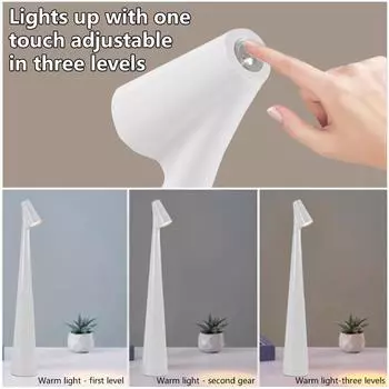 Настольная лампа, светодиодный сенсорный датчик, настольный ночник, перезаряжаемая беспроводная лампа для чтения для ресторана, отеля, бара, спальни, декоративный светильник оранжевый