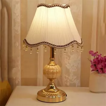 Настольная лампа, тканевая прикроватная лампа, тумбочка, настольная лампа с цилиндрическим абажуром, теплая настольная лампа, домашний декор