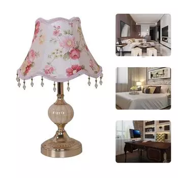 Настольная лампа, тканевая прикроватная лампа, тумбочка, настольная лампа с цилиндрическим абажуром, теплая настольная лампа, домашний декор