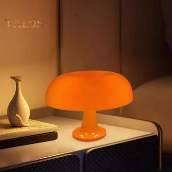 Настольная лампа в виде гриба, светодиодная прикроватная лампа с мягким свечением, регулируемая цветовая температура, декоративная современная настольная лампа A бежевый