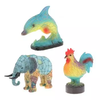 Настольная лампа в виде животного, прикроватная лампа, устойчивое основание, креативная настольная лампа из окрашенной смолы для спальни, столовой, кабинета, фермерского дома, ресторана Dolphin