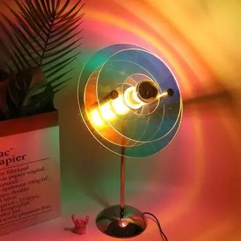 Настольная лампа «Закат», проекция, свадебное украшение, ночник, «сделай сам», атмосферное освещение для фотосъемки, USB-разъем, прикроватная лампа для спальни USB Plug зелёный