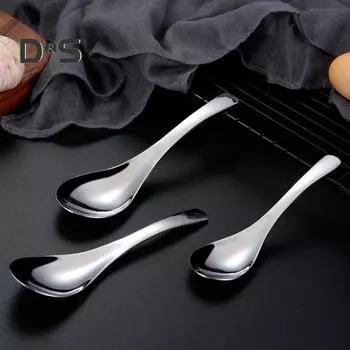 Настольная ложка из нержавеющей стали с длинной ручкой, простая ложка для мороженого, кофейная ложка S
