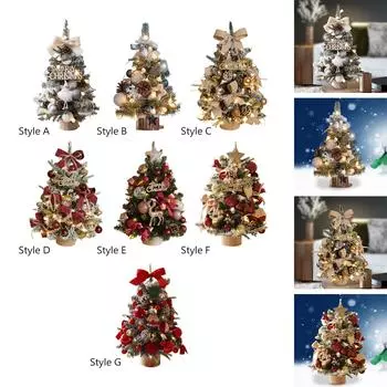 Настольная мини-елка, рождественские украшения, поделки, теплый свет, декор для вечеринок, праздничная спальня, настольный камин