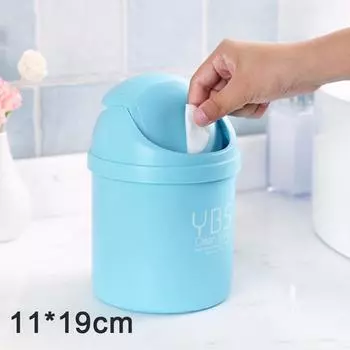 Настольная мини-контейнер для мусора, небольшой мусорный бак для дома с ящиками для хранения на столе S синий