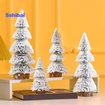 Настольная мини-рождественская елка многоразовая хорошая детализация рождественская елка верхнее украшение новогодняя вечеринка атмосфера реквизит елочный топпер искусственный орнамент рождественской елки 15 cm