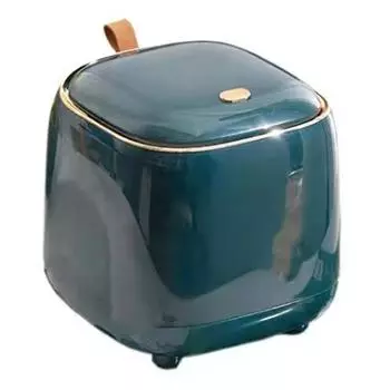 Настольная мусорная корзина с крышкой, нажимного типа, модная, двухслойная, с большим отверстием, контейнер для мусора для темно-зеленого