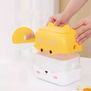 Настольная мусорная корзина с мультяшной собакой, мусорная корзина с крышкой, бытовая мини-корзина для прикроватной тумбочки, офиса, ванной комнаты, туалетный столик, мусорное ведро жёлтый