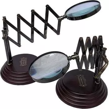 Настольная настольная лупа в винтажном стиле Морская латунная увеличительная стеклянная линза высокого класса Регулируемая увеличительная подставка Лампа на подставке из МДФ