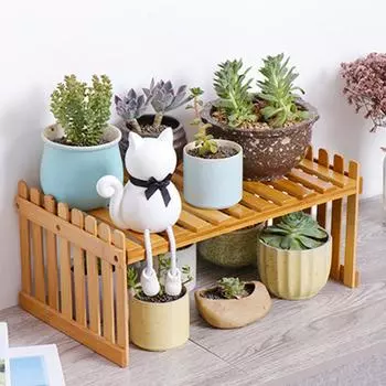 Настольная офисная многослойная цветочная стойка, гостиная, полка для балкона, бамбуковые полки, офисная декоративная кухонная стойка для хранения вещей