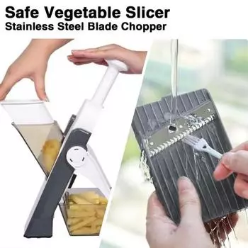 Настольная овощерезка, регулируемая толщина, многофункциональный инструмент для нарезки овощей, моркови, картофеля, редиса, кухонные гаджеты серый